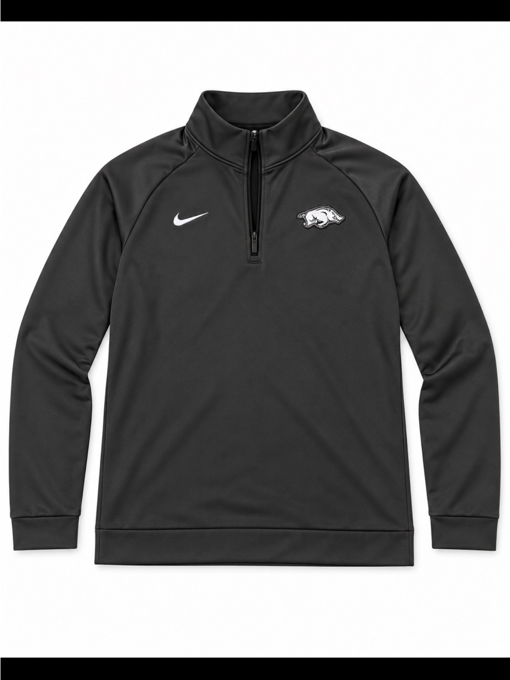 Nike Arkansas Razorbacks 1/4 Zip Pullover Men’s Large Black Charcoal Gray